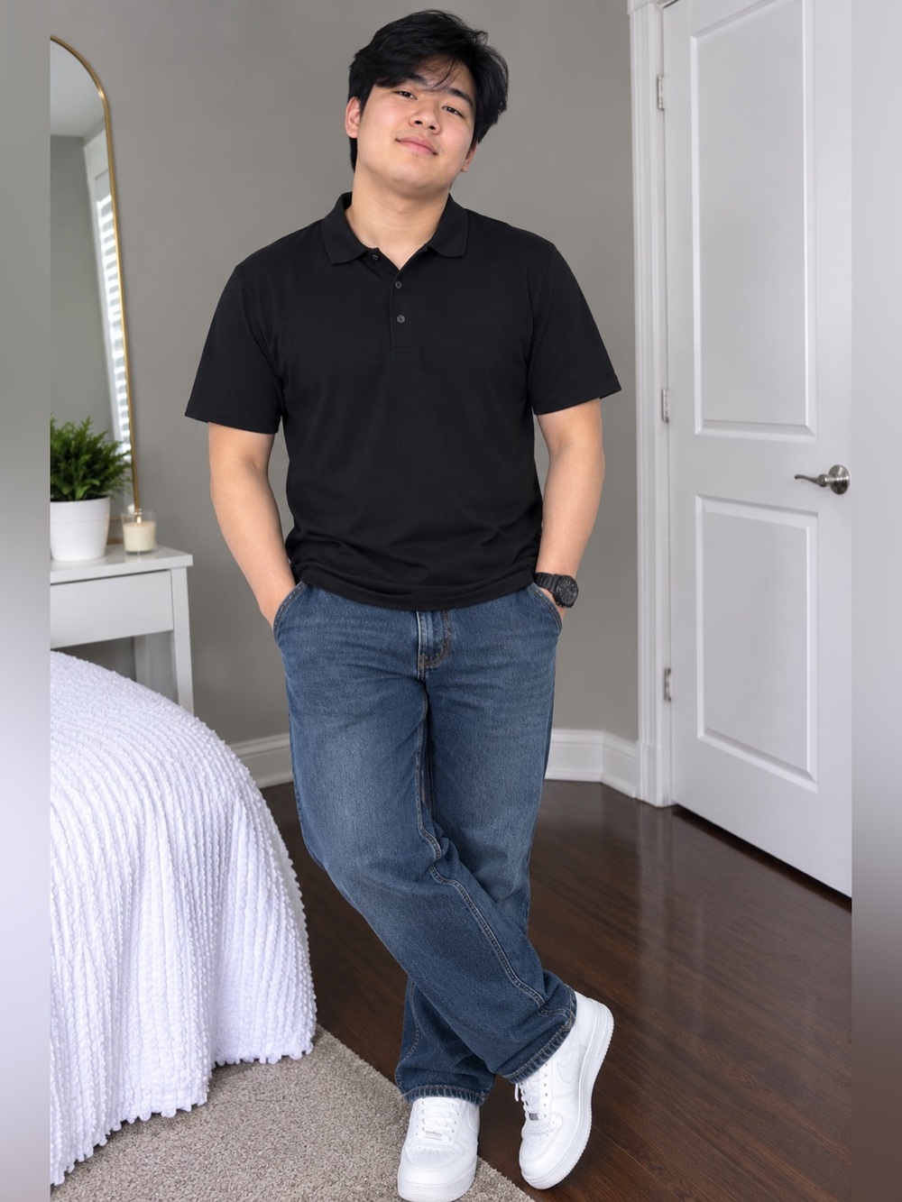 lululemon athletica Black Short-Sleeve Polo
